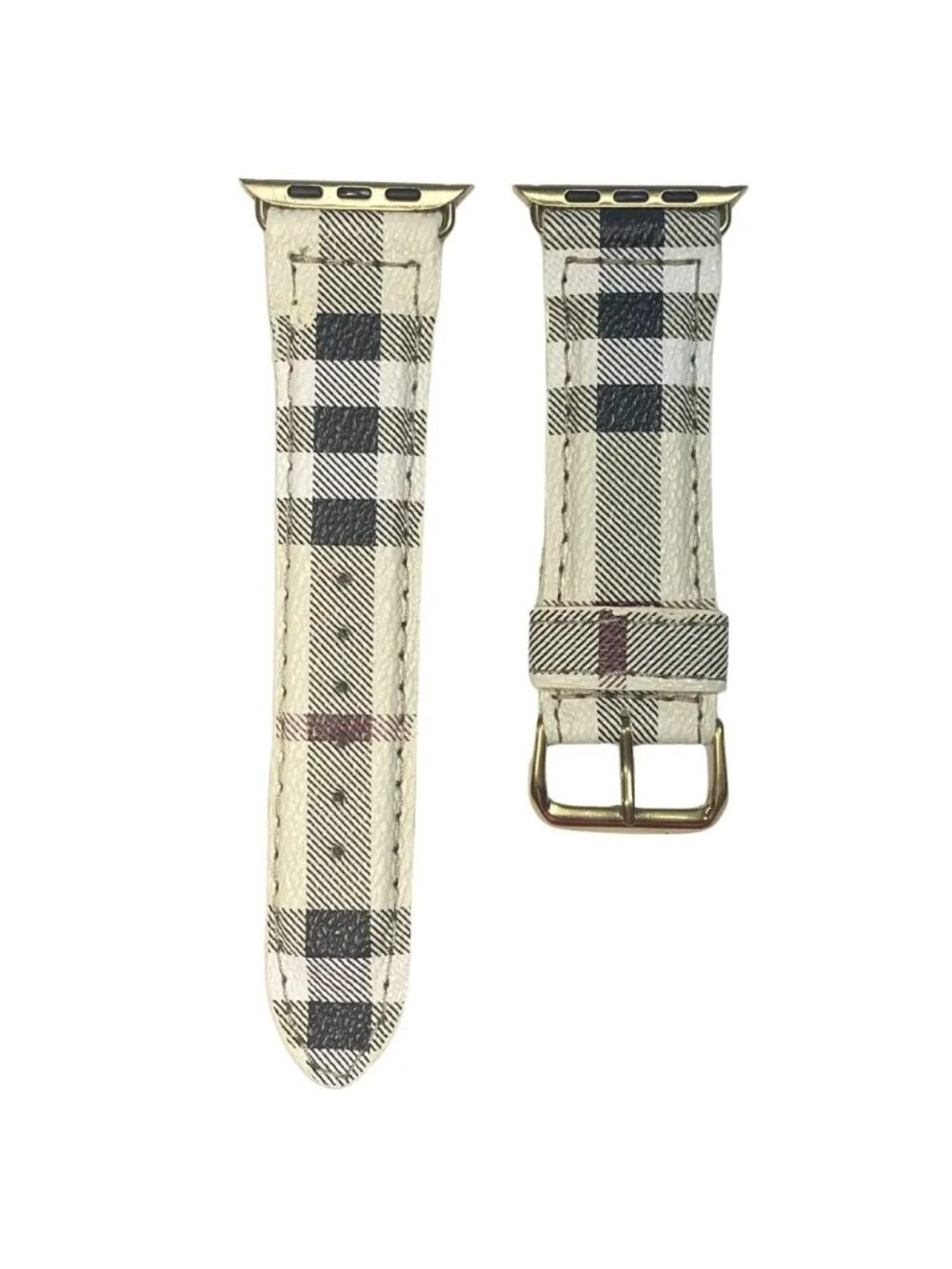 Upcycled Burberry Apple Watch Band Black Genuine Burberry Canvas 42-49mm NWT